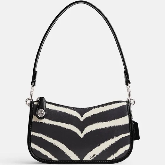 Coach Handbags - EUC Coach Black and White Zebra Print Swinger 20 Bag